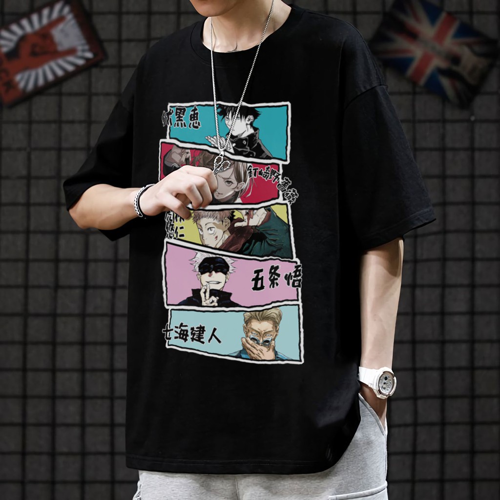 Áo phông Tay Lỡ Form Rộng anime Jujutsu Kaisen Satoru - Ryomen Sukuna, áo thun unisex nam nữ độc chất