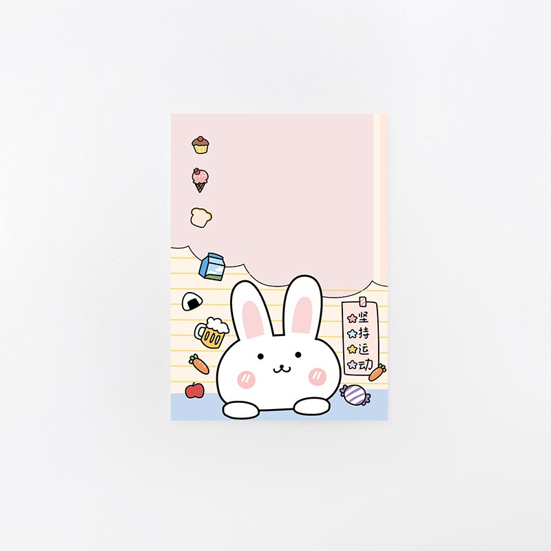 Giấy note cute ghi chú cao cấp mẫu hình Thỏ Happy Rabbit kute dễ thương set 30 tờ K75