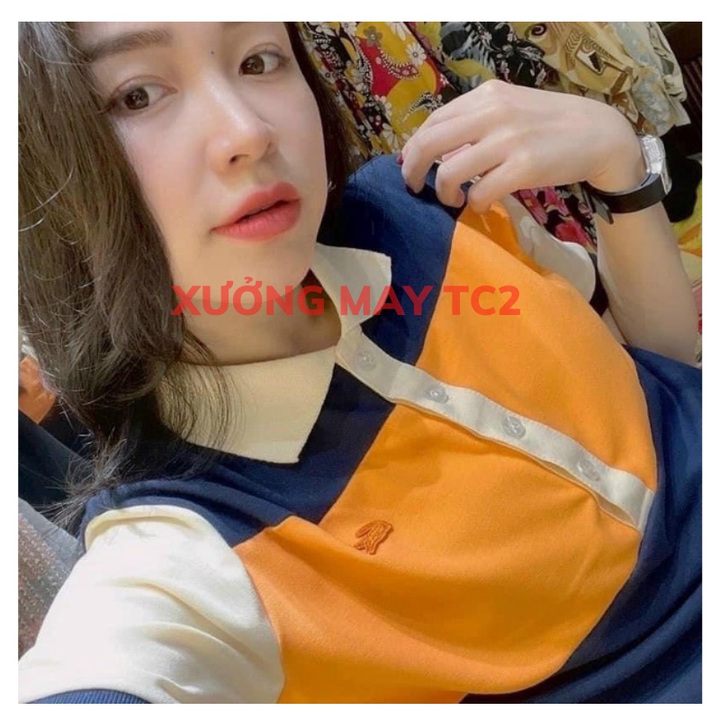 Áo Polo Basic Unisex Chất Cotton Phối Cam Thoáng Mát, Áo Thun POLO nhiều màu Thêu Chữ Dáng Rộng Rễ Phối Đồ XƯƠNGMAYTC2
