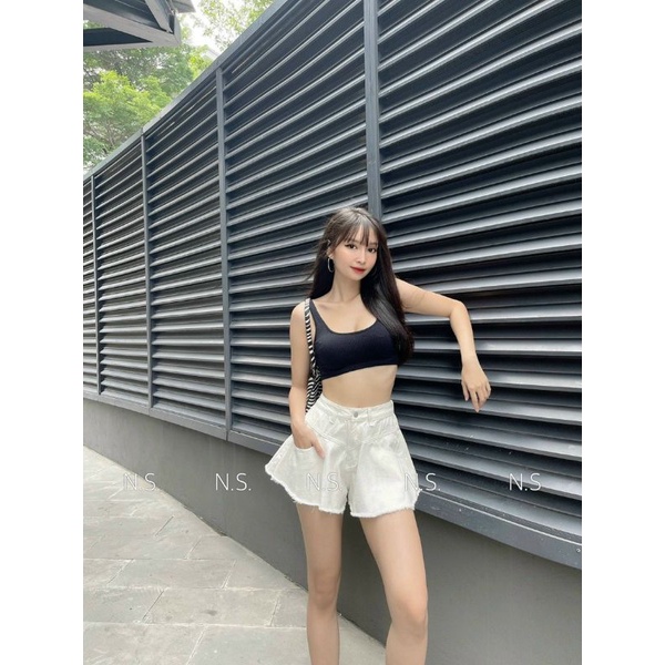Quần sóc váy chất bò mềm đẹp gọn eo