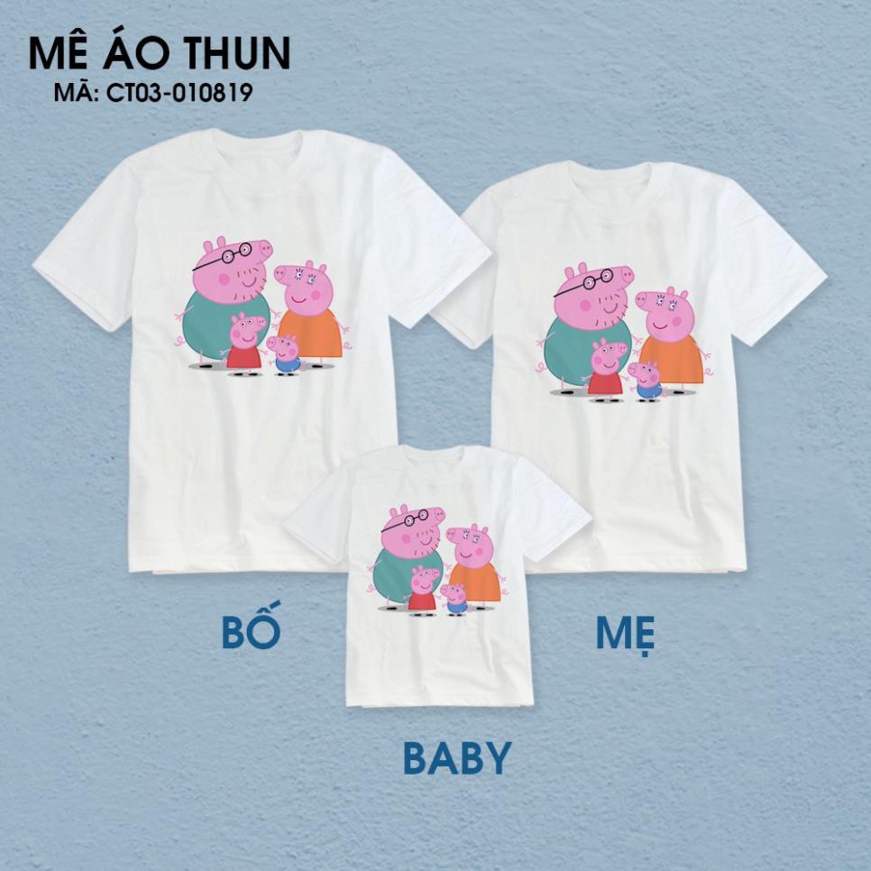 SALE- ÁO THUN GIA ĐÌNH HEO HỒNG PEPPA CUTE MOCKUP ĐƠN - áo HOT