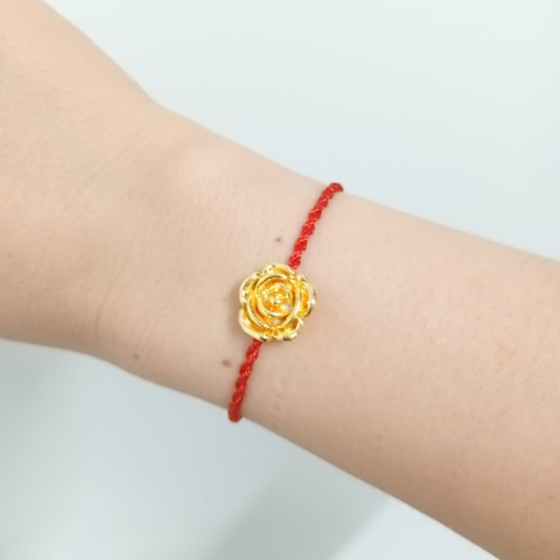 Vòng tay chỉ đỏ mix bông hồng tình yêu vĩnh cửu