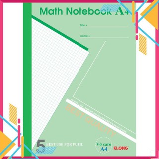 Vở caro Klong (5*5) 200tr 70/92 Math Notebook; MS: 298,-Thiên Long TL079-Đen