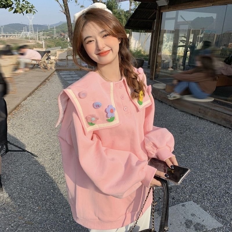 Áo Sweater Cổ Bẻ Dáng Ôm Dễ Phối Đồ Thời Trang Cho Nữ