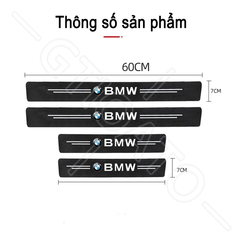 GTIOATO 4 Chiếc Sợi Carbon Dán Xe Dán Cửa ô Tô DáN ChốNg XưỚC Ô Tô Bảo Vệ Bậc Cửa Xe Hơi Phụ KiệN Xe HơI Cho BMW M M4 320I X5 318I X6 X7 Z4 X4 M3 X3 M8 325I 530I