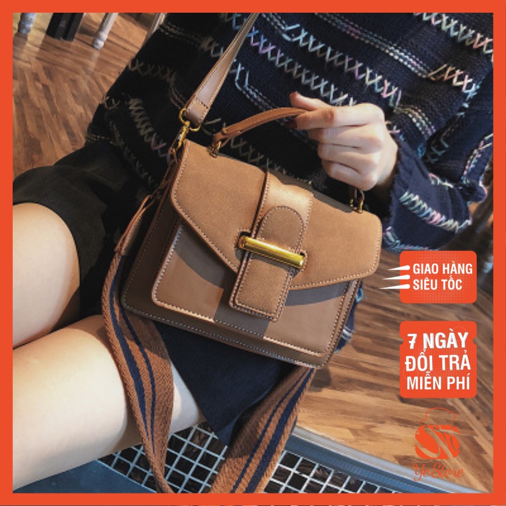 Túi Xách Đeo Chéo Nữ Cafe Bản 2 Dây Ye Store Dáng Chữ Nhật - Phong Cách Đơn Giản Phù Hợp Đi Chơi Đi Làm Nhiều Ngăn Rộng