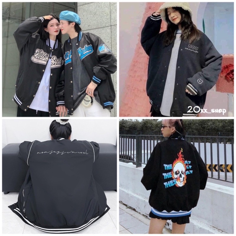 [XẢ KHO] Áo Khoác Bomber Thời Trang Thu Đông Nam Nữ Hàng 1 Lớp Form Rộng Freesize Giá Rẻ Nhất ❤