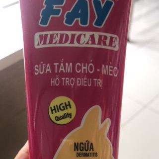 Sữa tắm chó mèo- Sữa tắm hỗ trợ điều trị ghẻ và nấm da Fay medicare