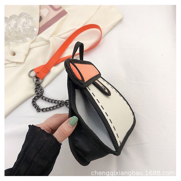 Túi Đeo Chéo Vải Canvas Họa Tiết Hoạt Hình Đáng Yêu