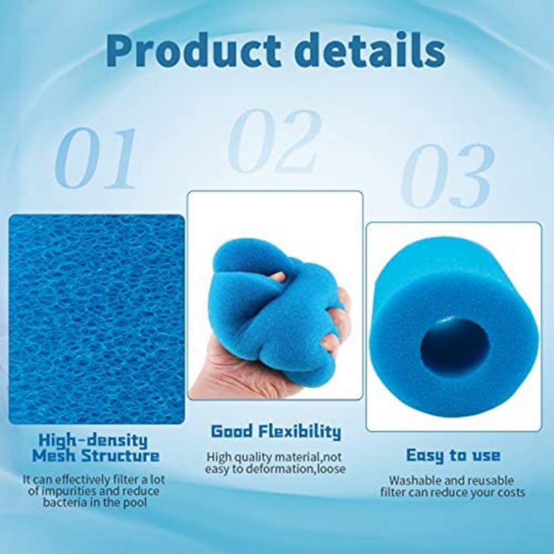 INTEX Set 6 Miếng Xốp Lọc Nước Hồ Bơi Có Thể Tái Sử Dụng