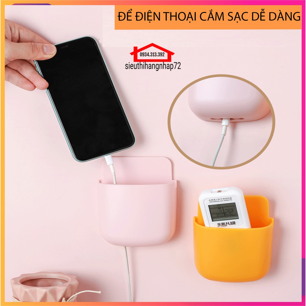 Khay gắn tường để đựng remote, điều khiển máy lạnh tiện dụng treo tường (giao màu ngẫu nhiên) [KHAY DÁN]]