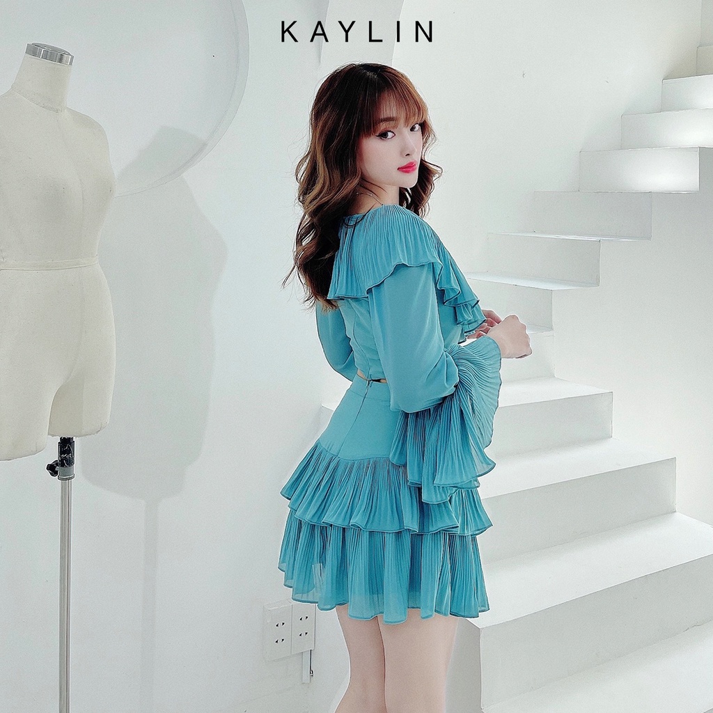 Set croptop nhún bèo N1592 - KAYLIN