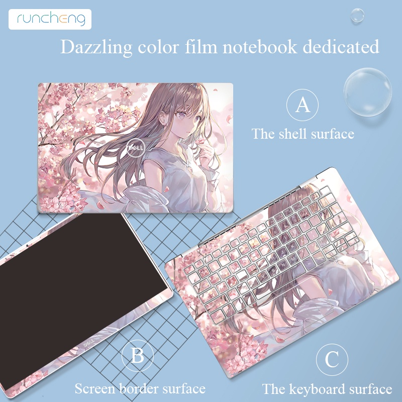 Nhãn dán Anime Girl trang trí Dell Inspiron 15 5000 VOSTRO13 Latitude 3330/7300/3511/7501/E6420/G3 3579/5300/XPS 14Z