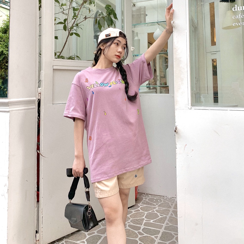 [Mã LT50 giảm 50k đơn 250k] Áo thun tay ngắn YELLOW FLICKER nốt nhạc unisex