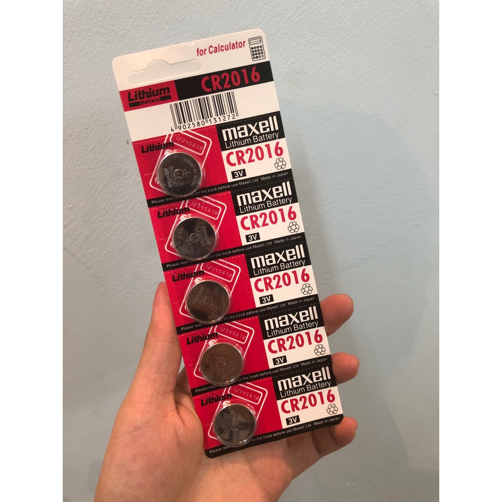 Vỉ pin Maxell CR2016 3V chính hãng 100% vỉ 5 viên