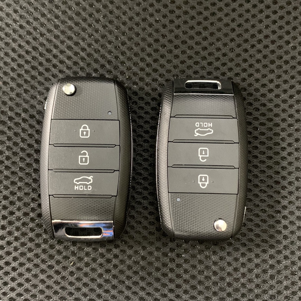 Vỏ Chìa Khóa Dùng Cho Xe KIA 3 Nút Bấm [Màu Đen] Chìa Gập