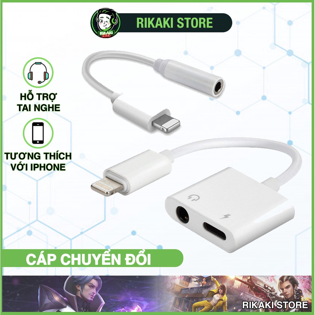 Cáp chuyển đổi sang Jack 3.5 mm, jack chuyển đổi tai nghe có mic
