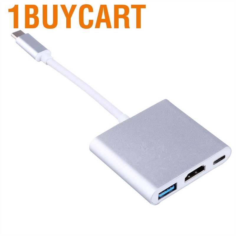 1buycart 3 in 1 USB 3.1 Type C to HDMI adapter 3.0 multiport  male connector Ultra-t