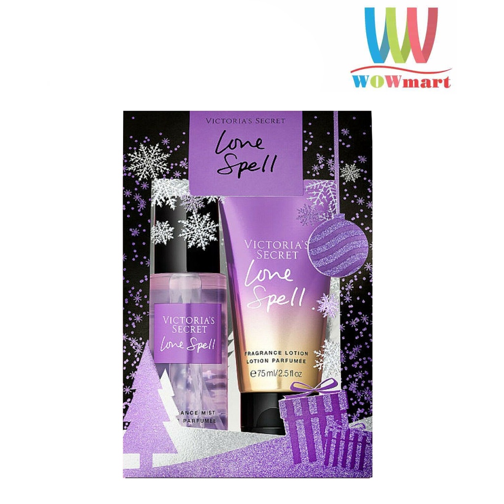 Bộ giftset Victoria's Secret 75ml mist &amp; 75ml lotion - Love Spell (Mỹ)