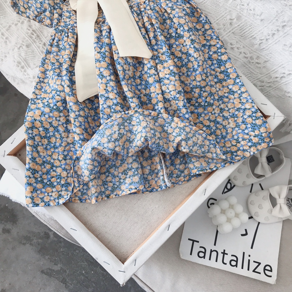 Đầm Công Chúa Tay Ngắn In Hoa Dễ Thương Thời Trang Mùa Hè Cho Bé Gái