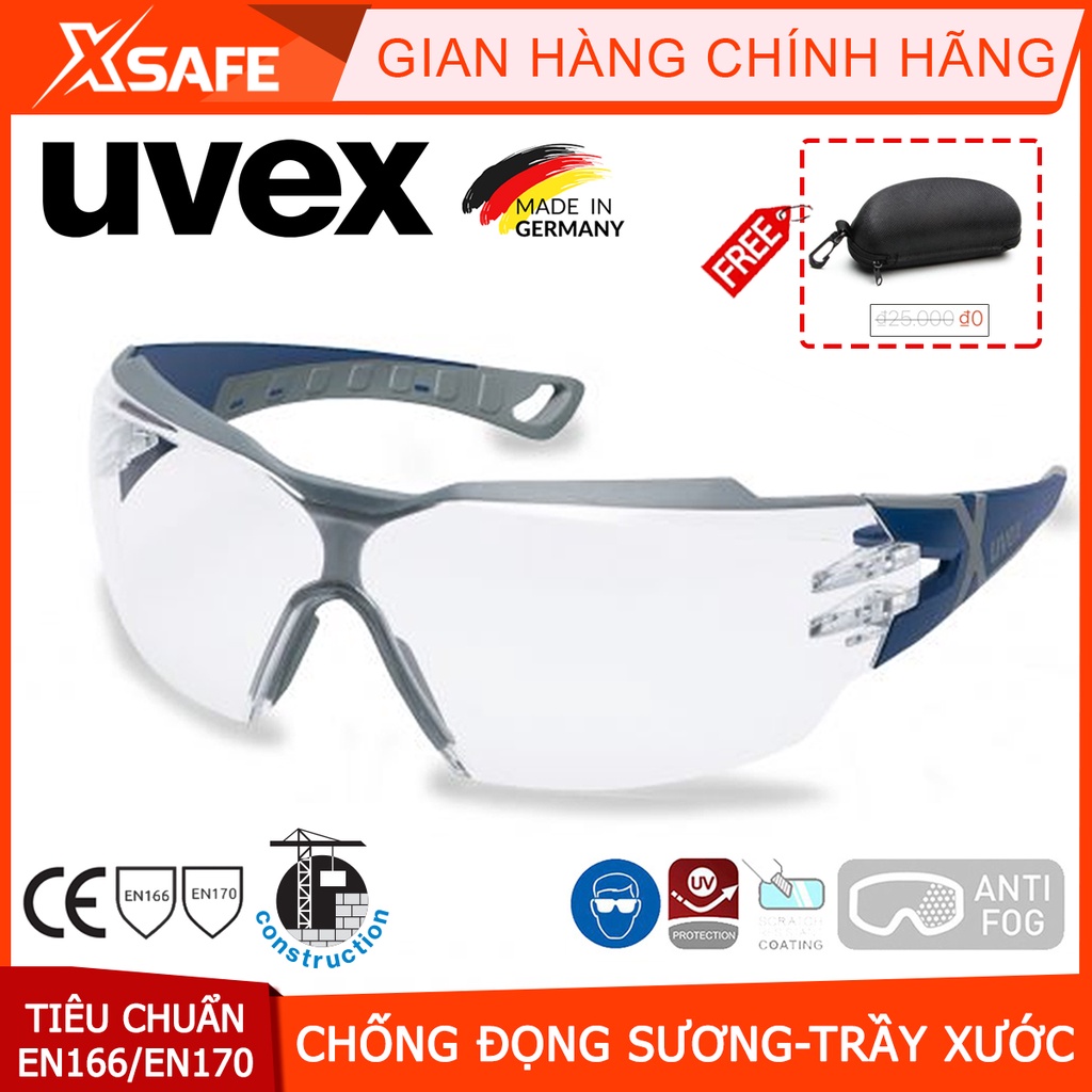 Kính bảo hộ UVEX PHEOS CX2 9198257 Kính chống bụi, chống hơi nước, trầy xước vượt trội, ngăn chặn tia UV, dùng đi xe máy