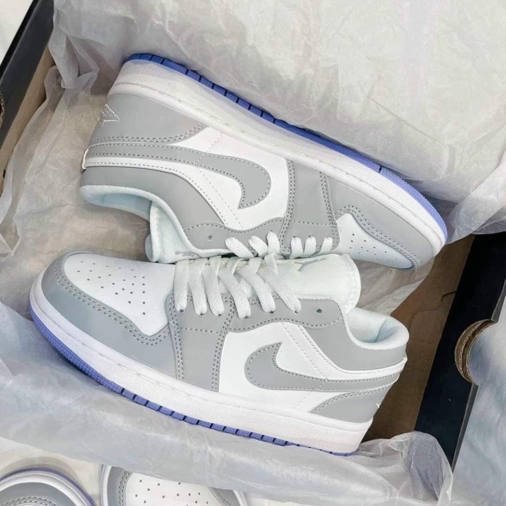Giày Jordan xám tro cổ thấp nam nữ cao cấp full box + bill