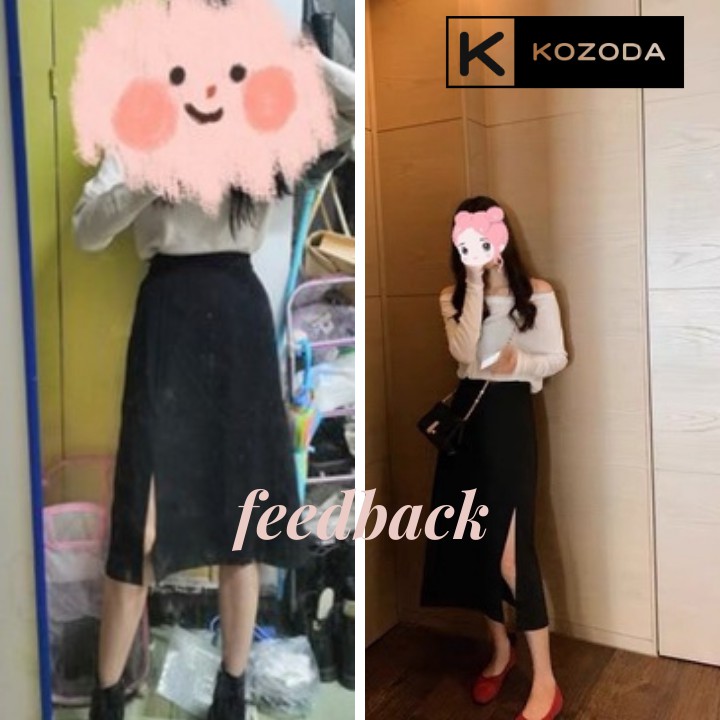 Chân váy xẻ tà 🍒 chân váy dài phong cách ulzzang kozoda cv7 | BigBuy360 - bigbuy360.vn