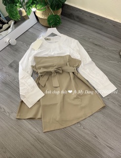 Áo kaki mềm pha thô buộc đai eo ( ib hoặc note chọn sz )