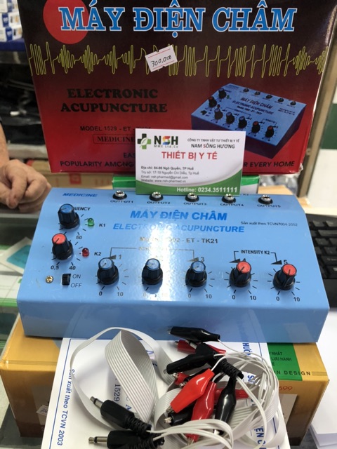 Máy điện châm xanh 5 giắc máy châm cứu 5 giắc ELECTRONIC ACUPUNCETURE 1592-ET-TK21 HÀNG VIỆT NAM