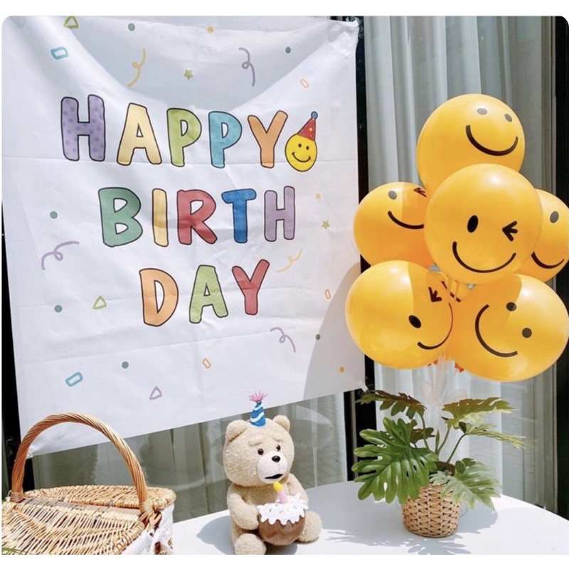 (Hàng đep) Banner sinh nhật happy birthday bằng vải style hàn quốc cute