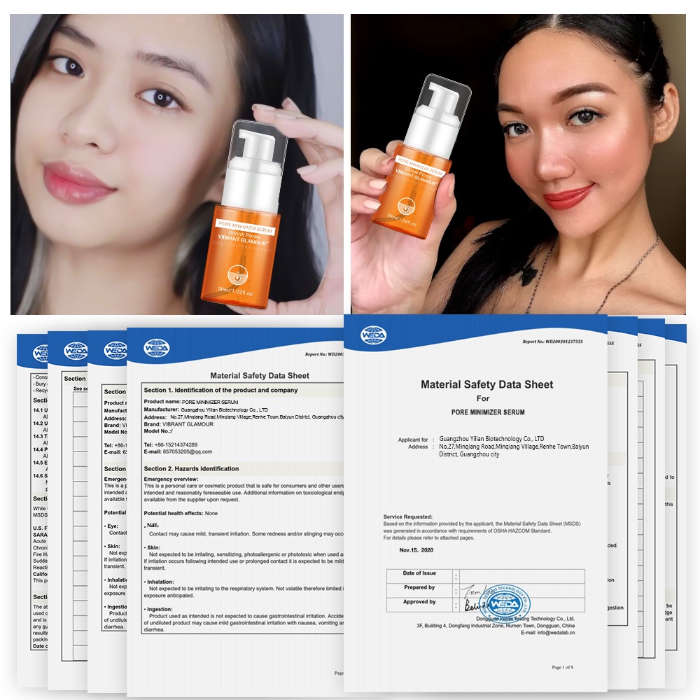 Tinh chất hyaluronic acid VIBRANT GLAMOUR dưỡng ẩm làm trắng da se khít lỗ chân lông cao cấp 30ml