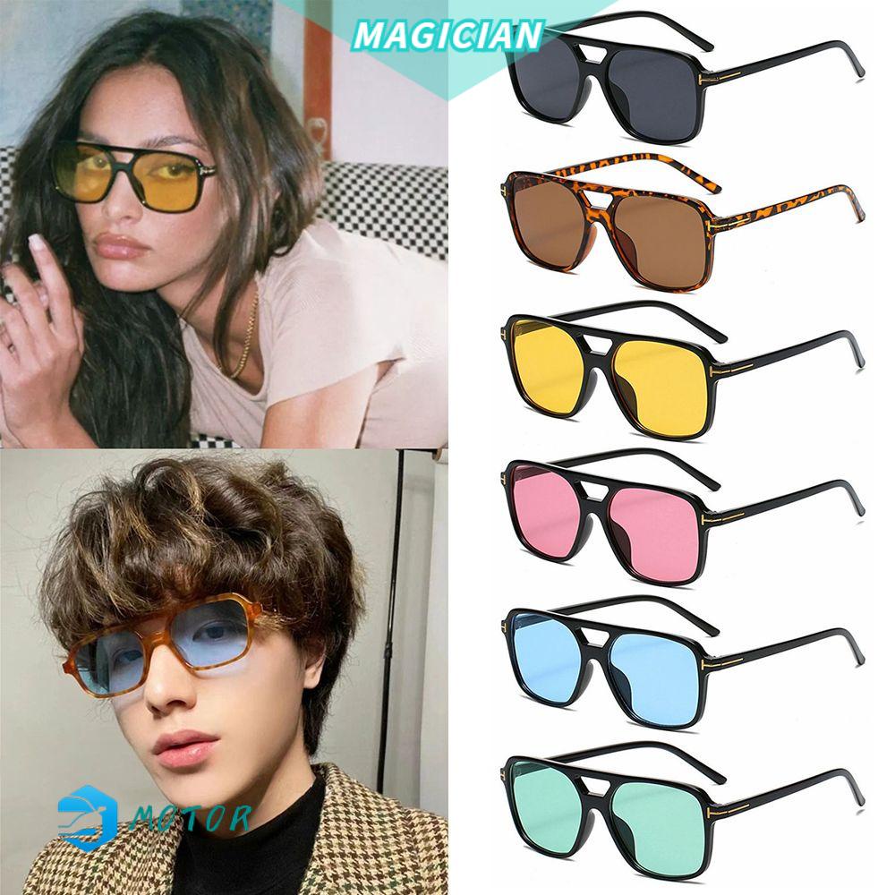 Kính râm chống nắng và tia UV400 tròng vuông màu kẹo ma thuật thời trang retro Vintage cho nữ mùa hè cao cấp