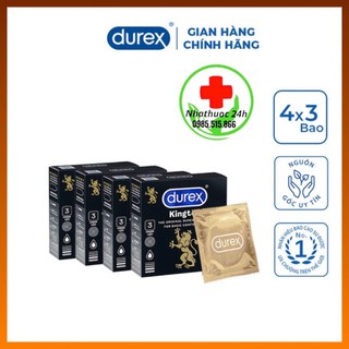 Bộ 4 bao cao su Durex Kingtex 3 bao/hộp