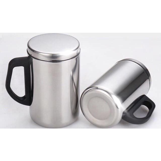 CỐC INOX GIỮ NHIỆT 2 LỚP CÓ NẮP ĐẬY SẠCH SẼ VỆ SINH DUNG TÍCH 500ML