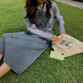 Váy yếm jeans ulzzang dáng dài