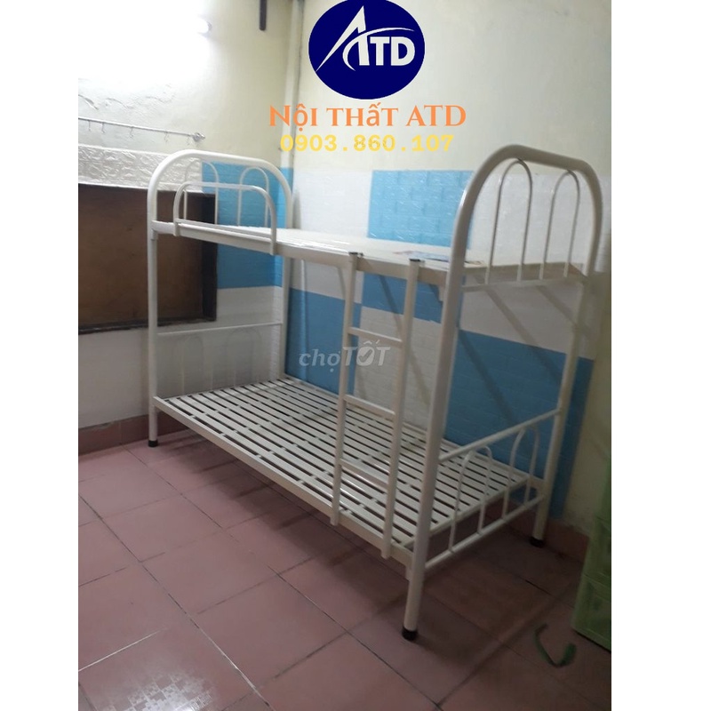 Giường tầng sắt giá rẻ tại xưởng- giường ngủ 2 tầng đủ kích thước trẻ em người lớn tpchm-bình dương