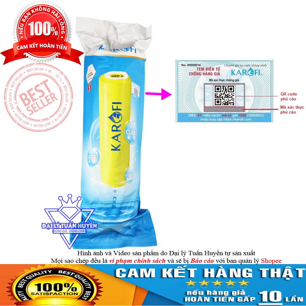 Lõi ION EXCHANGE (Cation Resins) Karofi chính hãng xử lý nước cứng , nước nhiễm đá vôi | BigBuy360 - bigbuy360.vn