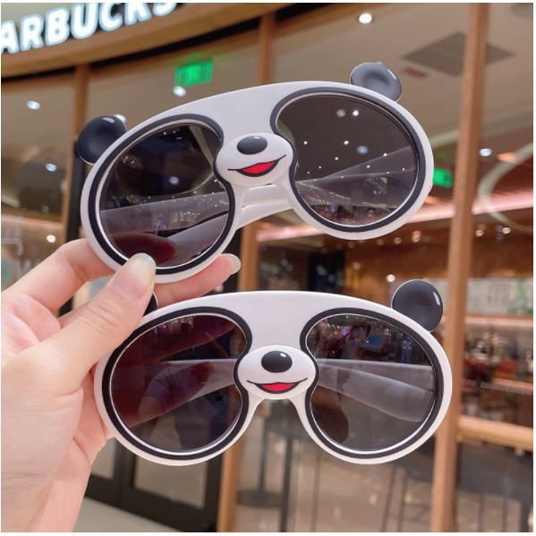 Kính Mát Phân Cực Chống Tia UV Hình Gấu Trúc Bằng Silicone 2022 Dành Cho Bé