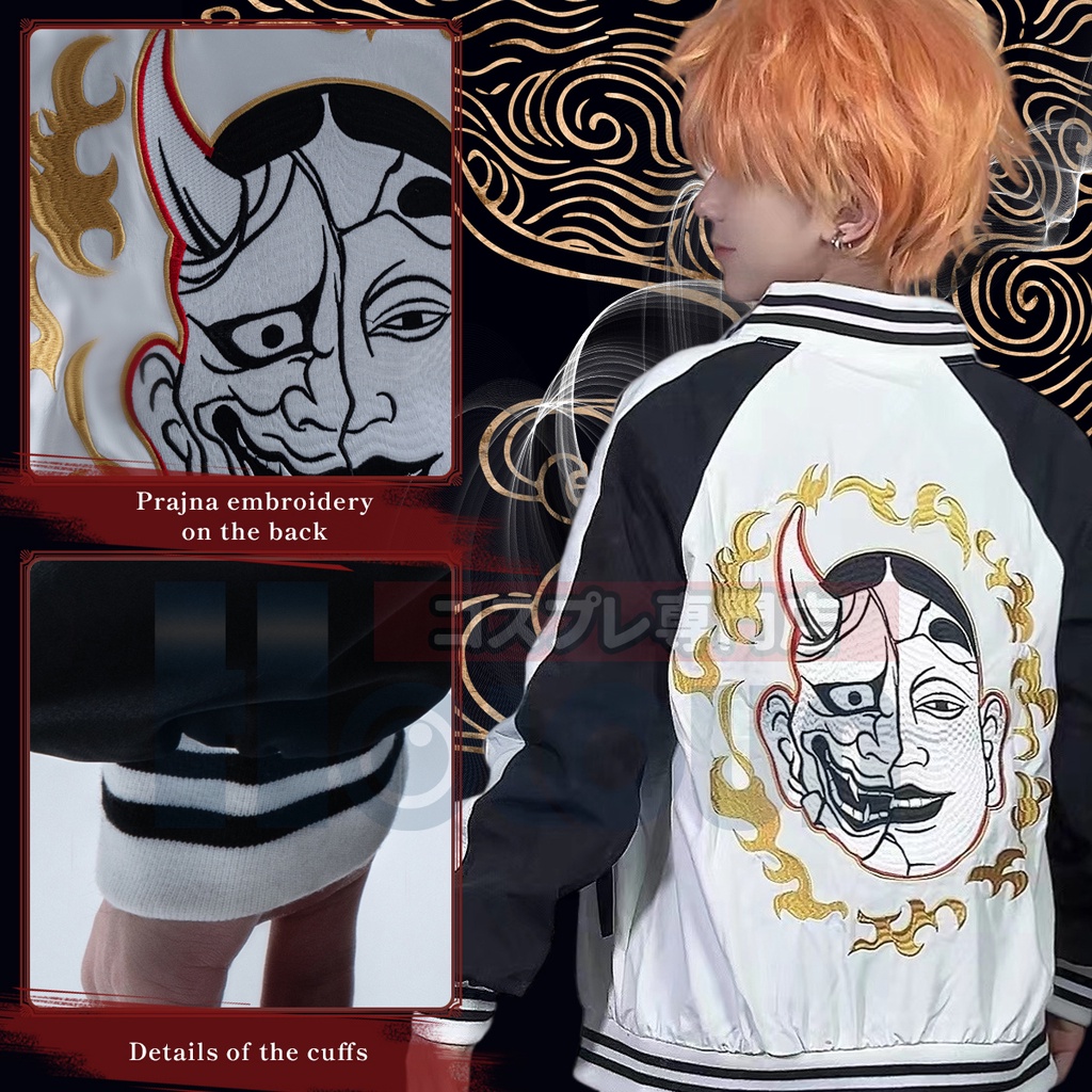 HOLOUN Áo khoác hóa trang nhân vật anime Tokyo Revengers Nahoya Kawata Cosplay Embroidered Style