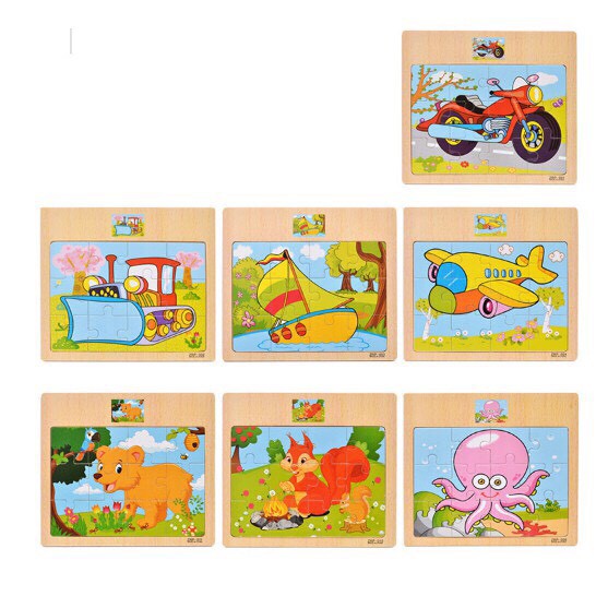 [Mã 151LSSALE giảm 10k đơn 50k] Tranh puzzle Gỗ Ghép 12 Mảnh Cho Bé Yêu