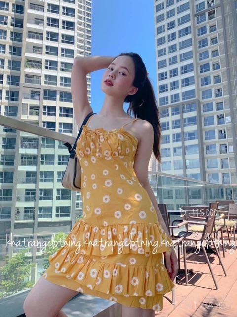 ĐẦM 2 DÂY TẦNG XANH BƠ - VÀNG