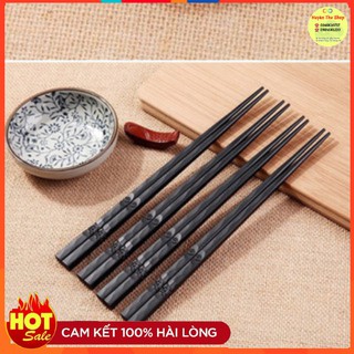 Vỉ 10 đôi đũa phíp nhựa đen - đũa melamine kháng khuẩn