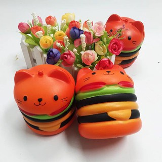 Humberger mèo - squishy bóp mềm dễ thương