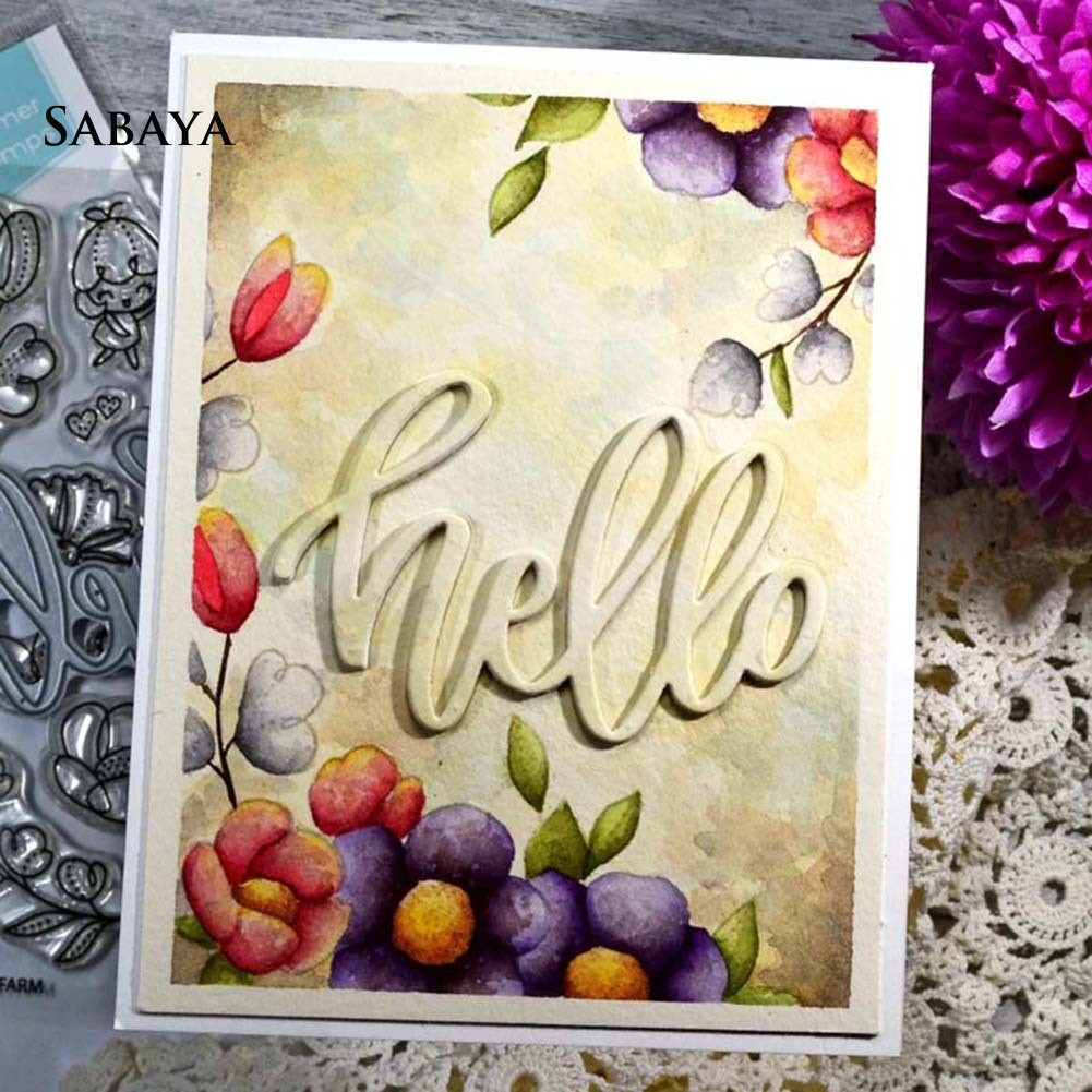 Khuôn Cắt Giấy Làm Từ Kim Loại Hình Chữ Hello Cách Điệu Trang Trí Scrapbook