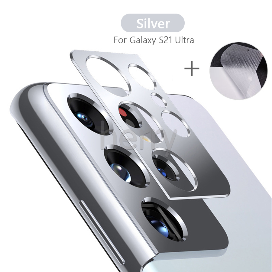 Miếng dán cacbon mặt lưng và kim loại bảo vệ máy ảnh 2 trong 1 cho Samsung Galaxy S21 Note 20 Ultra S20 Plus S20 FE 5G