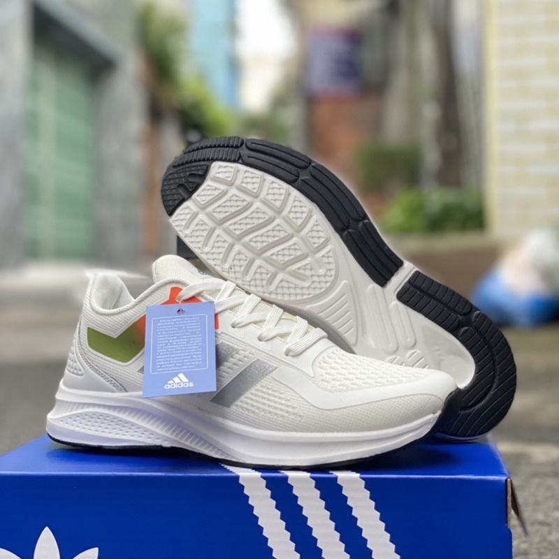 Giầy chạy bộ nam trắng phối cam xanh siêu chất