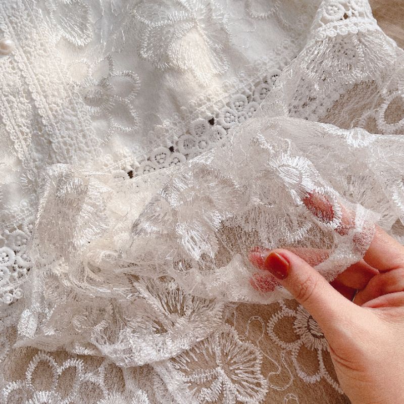 Đầm midi trắng ren hoa đuôi cá Fishy Dress [KÈM ẢNH THẬT VIDEO]