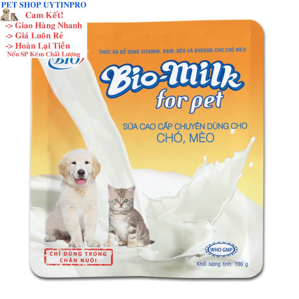 15 GÓI SỮA DINH DƯỠNG CHO CHÓ MÈO Bio milk Gói 100g Bổ sung chất dinh dưỡng