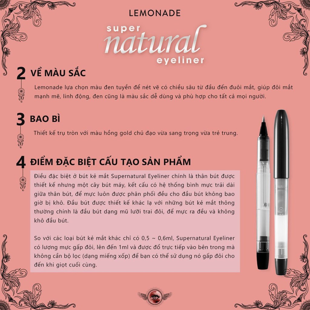 Bút Kẻ Mắt Sắc Mảnh Lemonade SuperNatural Eyeliner Chống Nước, Kháng Lem, Bền Màu 1g | BigBuy360 - bigbuy360.vn