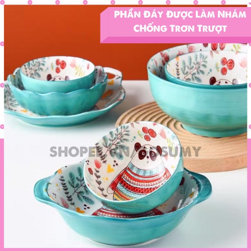 Bộ Bát Đĩa Decor Chén Dĩa Sứ Dễ Thương Đẹp Cao Cấp Hình Chó Corgi 14 món Cực Cute